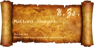 Mattoni Zsanett névjegykártya